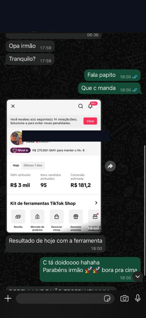 Print de vendas automáticas de R$184,63 e R$135,33 durante a live